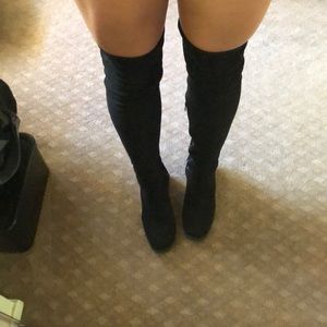 Topshop over the knee black boots